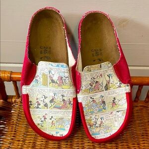 Birkenstocks x Disney Slip On Canvas Mules Size 7.